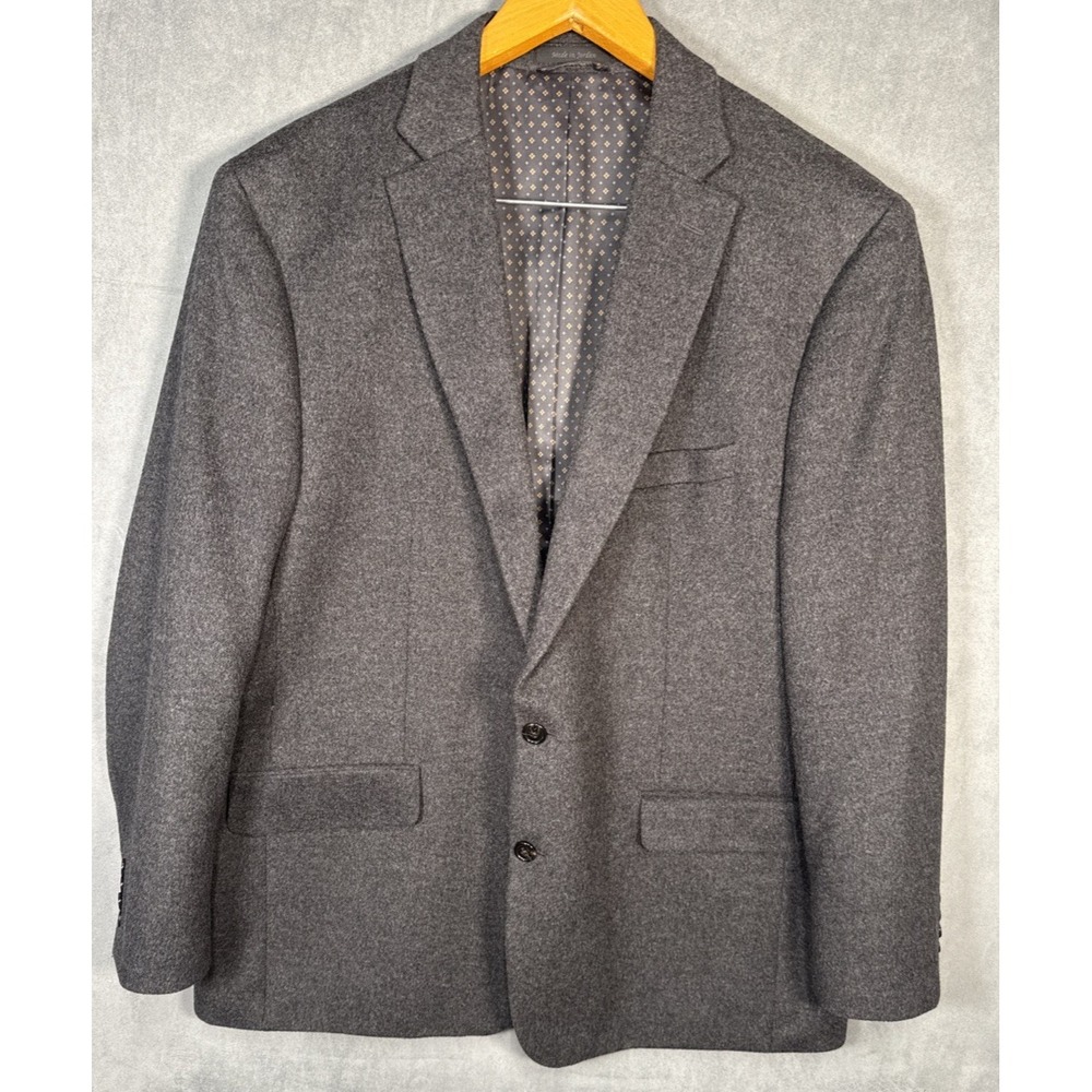Ralph Lauren Sport Coat Suit Jacket Men 48L Gray Wool Silk Cashmere Blazer